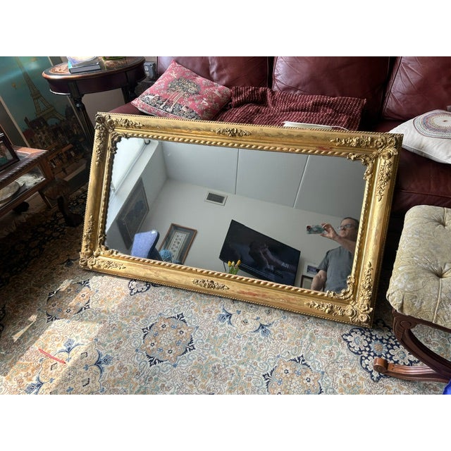 1880s French Louis XV Goldleaf Mirror For Sale - Image 4 of 4