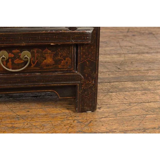 19th Century Chinese Qing Dynasty Period Bedside Cabinet with Original Lacquer For Sale - Image 11 of 13