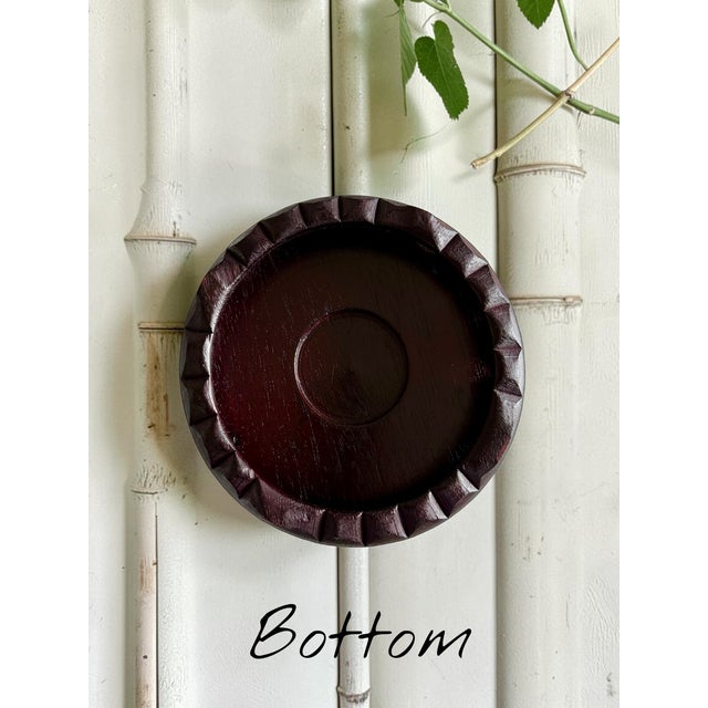 Brown Vintage Chinese Carved Wood Display Stand-Rosewood-Vase-Ginger Jar Base-Plant For Sale - Image 8 of 11