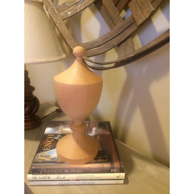 This is a custom made hand turned finial that is to be used on top of a newel post at the foot of a staircase. My husband...