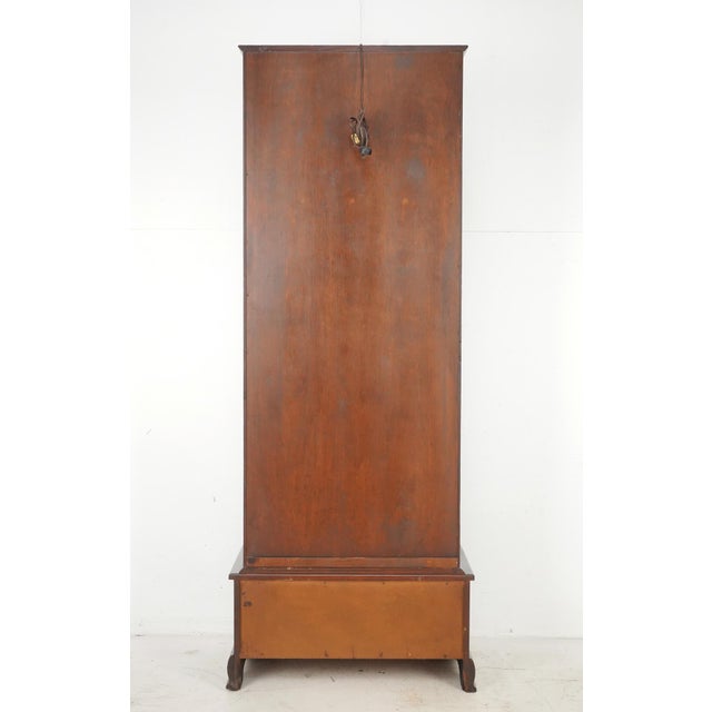 Vintage Mirrored Back Wood Curio Vitrine Cabinet For Sale - Image 13 of 15