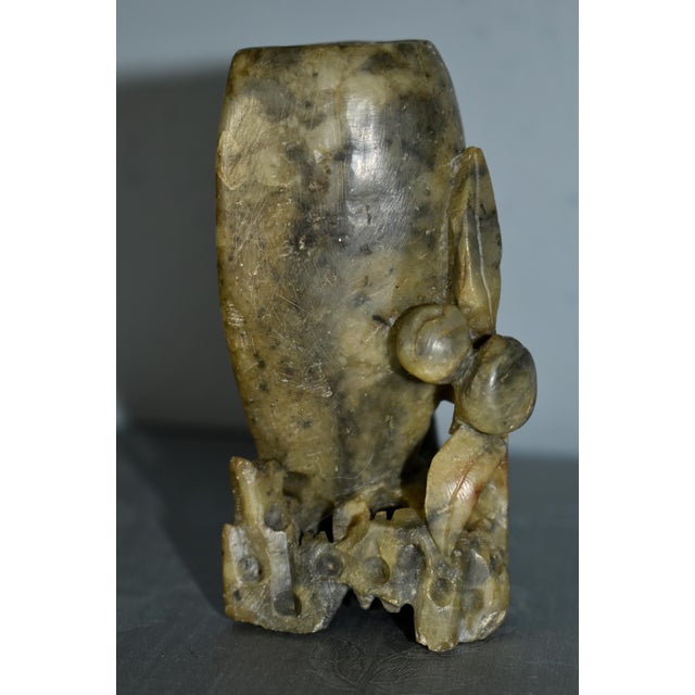 Vintage Chinese Mini Carved Soapstone Vase For Sale - Image 10 of 12