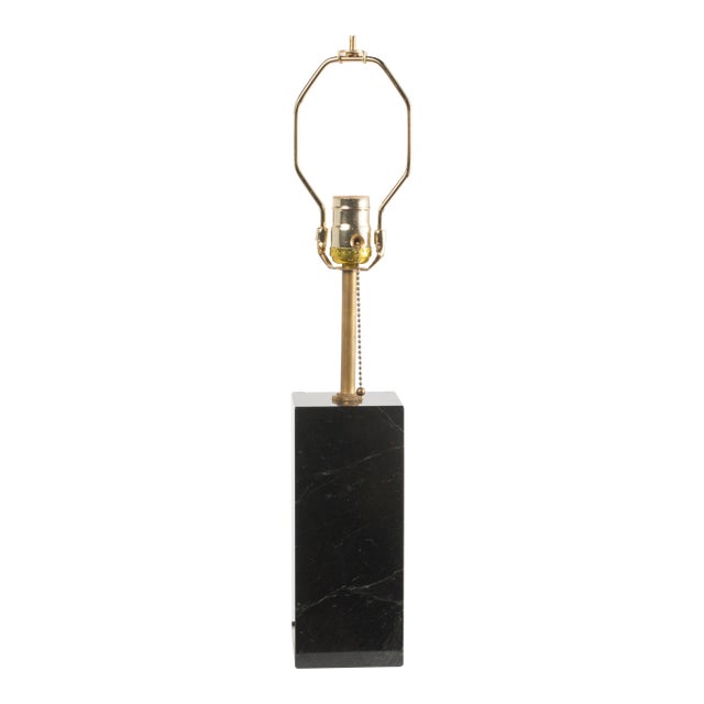 Petite Black Marble Mid-Century Table Lamp in the Manner of T.H. Robsjohn Gibbings for Hansen New York For Sale