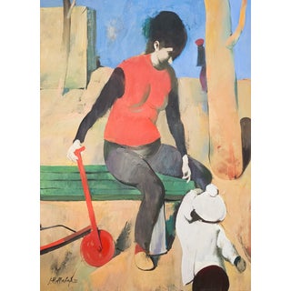 A Mother and Child in the Park - Serge Hollerbach, C. 1972 For Sale
