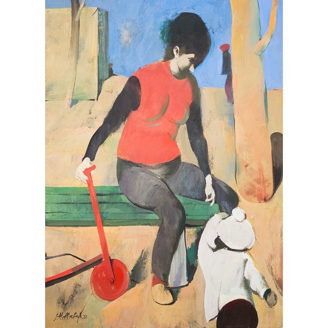 A Mother and Child in the Park - Serge Hollerbach, C. 1972 For Sale