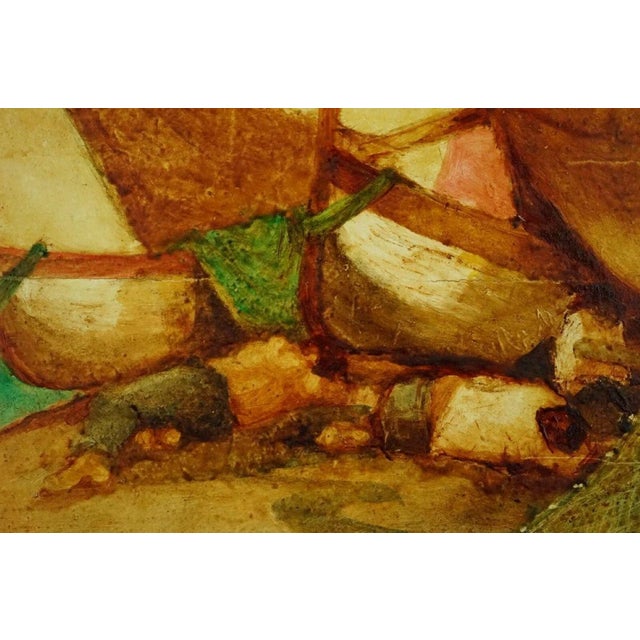 Domenico Chianese, Seascape with Fishermen, 20th Century, Oil Painting on Panel, Framed For Sale - Image 6 of 18