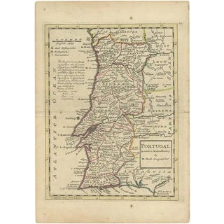 Antique Map of Portugal by Moll, 1727 For Sale