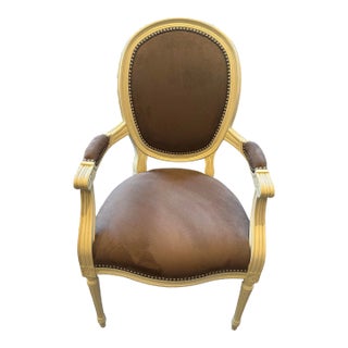Mid 18th Century Louis J. Solomon Louis XVI Style Oval Back Armchair For Sale