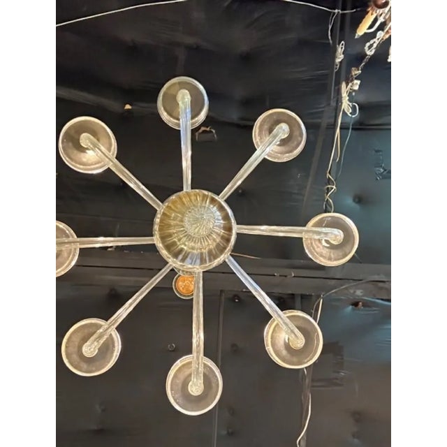Gold Murano Gold Glass 8-Arm Chandelier For Sale - Image 8 of 8