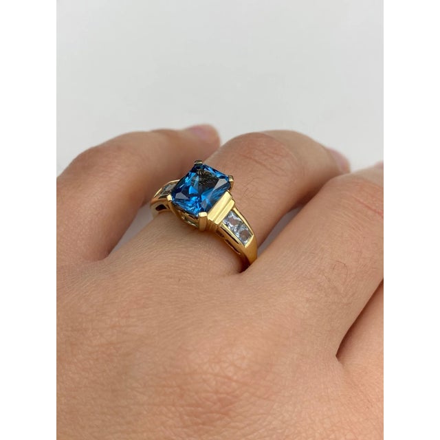 Gold The Emerin: Ladies 14K Yellow Gold Topaz Ring For Sale - Image 8 of 8