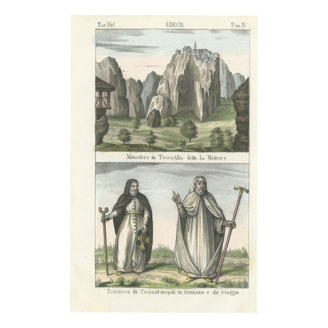 Meteora Monastery in Thessaly and the Patriarch of Constantinople, 1842, Paper For Sale