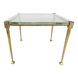 Bronze Table with Cast Crystal Glass by Lothar Klute, 1980s For Sale