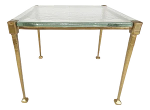 Bronze Table with Cast Crystal Glass by Lothar Klute, 1980s