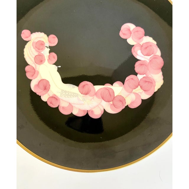 Art Deco 1980's Erte Alphabet Letter "C" Bone China Plate For Sale - Image 3 of 8