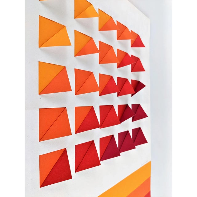 1970s 1970s Vintage Anne Youkeles Op Art Pencil Signed Poster Print For Sale - Image 5 of 13