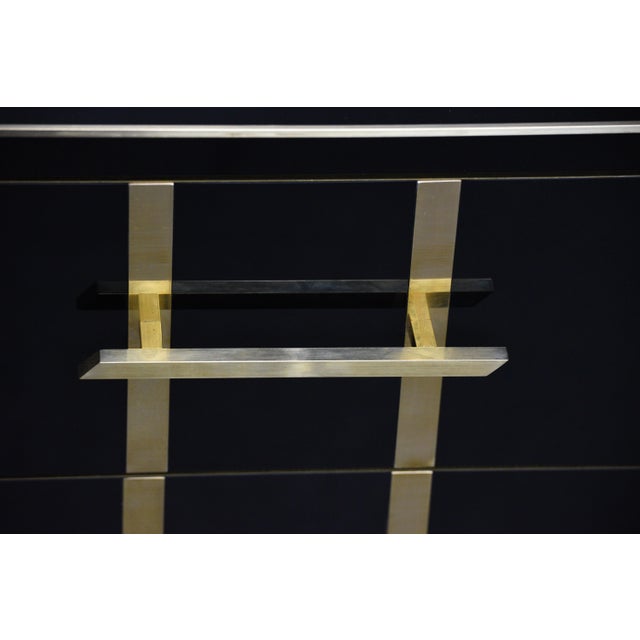 Pair Nightstands in Wood , Black Color 1950s Style For Sale - Image 6 of 10