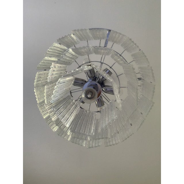 Metal Murano Glass Sputnik Chandelier, Mazzega Style For Sale - Image 7 of 13