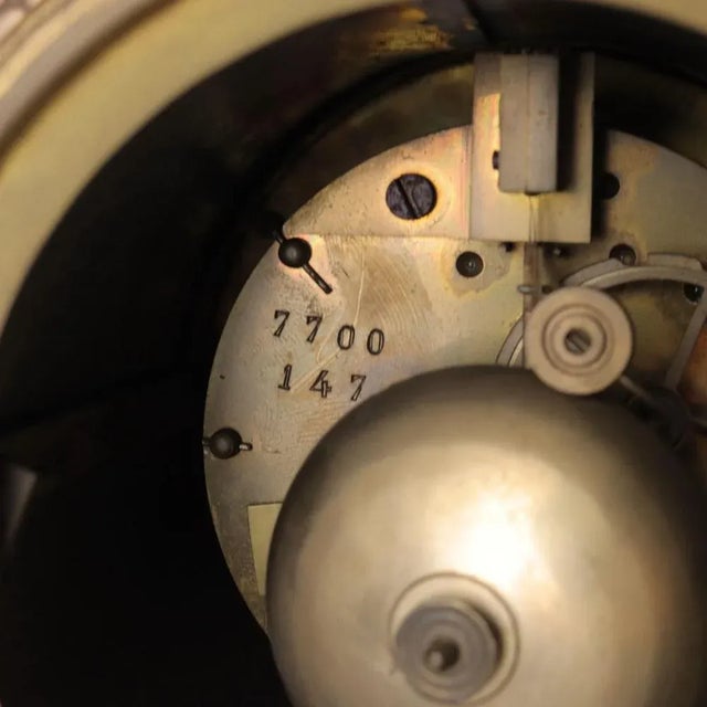 Metal Antique Eclectic Style Clock in Bronze For Sale - Image 7 of 8