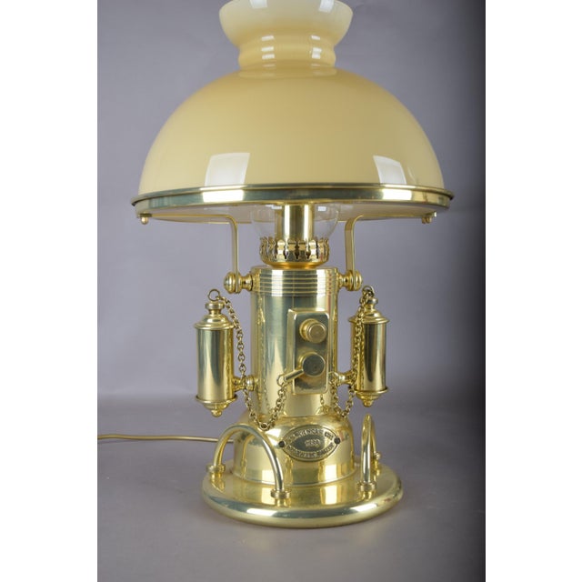 Nautical Gold-Plated Table Lamp with Glass Dome Shade, 1980s For Sale - Image 9 of 18
