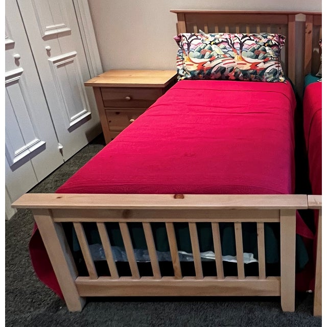 Natural Pine Two Twin Headboards With Matching Footboards 14 Pieces