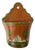 Vintage Hand Painted Landscape Scene Spainish Terra Cotta Wall Pocket For Sale