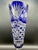 Glass Vintage Crystal Cobalt Blue Overlay Cut Crystal Vase from Meissen, 1960s For Sale - Image 7 of 18