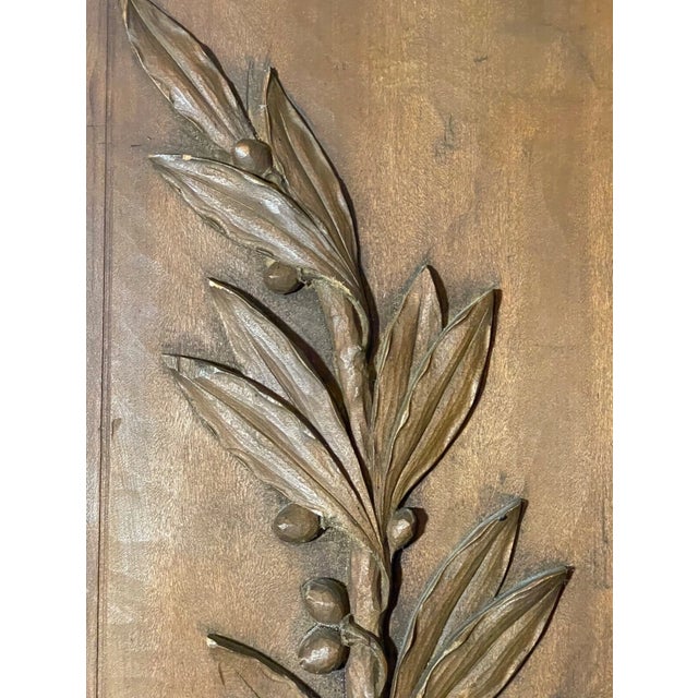 Antique Hand Carved Wood Relief Wall Architectural Salvage Panel Sculpture Art For Sale - Image 15 of 15