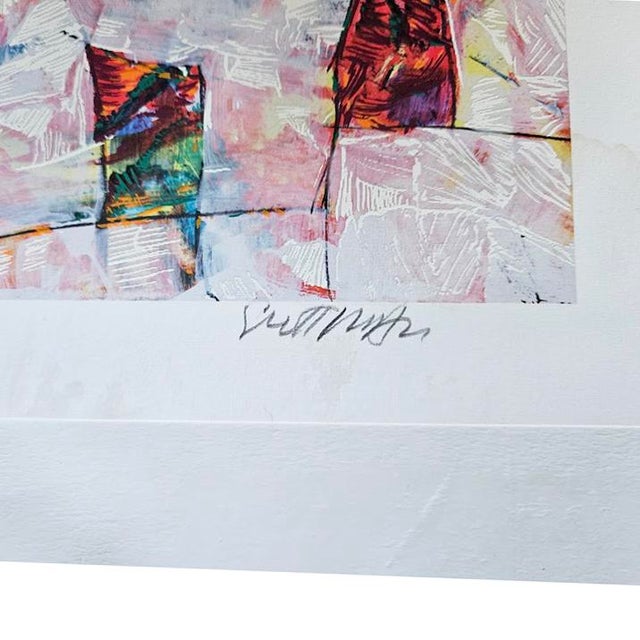 Abstract Limited Edition "Sunlit Village" Serigraph by Harry Guttman For Sale - Image 3 of 7