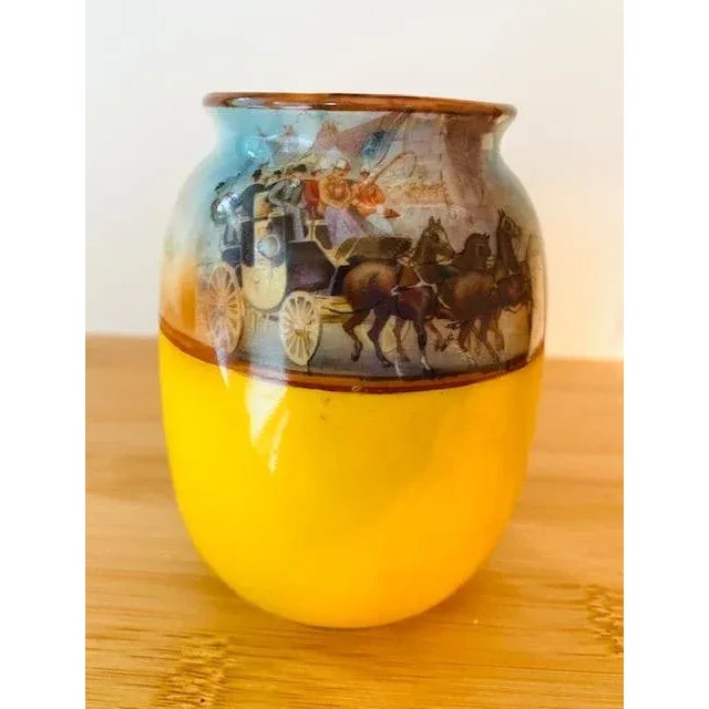 Royal Bayreuth Bavaria Porcelain Mini Vase Measures: 3 1/2" H x 2 " W Horse and buggy scene, beautiful use of colors...