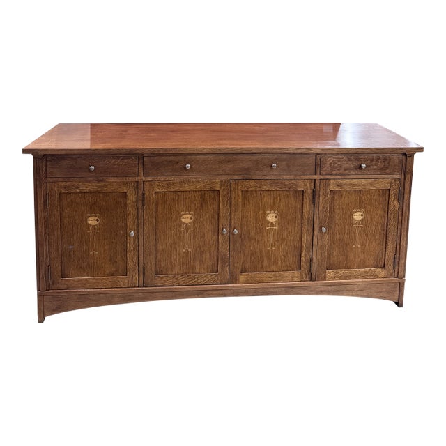 Late 20th Century Stickley Harvey Ellis Mission Oak Four Door Buffet Sideboard For Sale