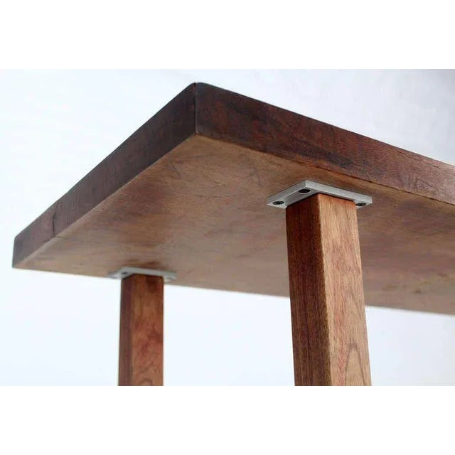 1990s Vintage Long Solid Walnut-Top Coffee Table or Bench For Sale - Image 6 of 11