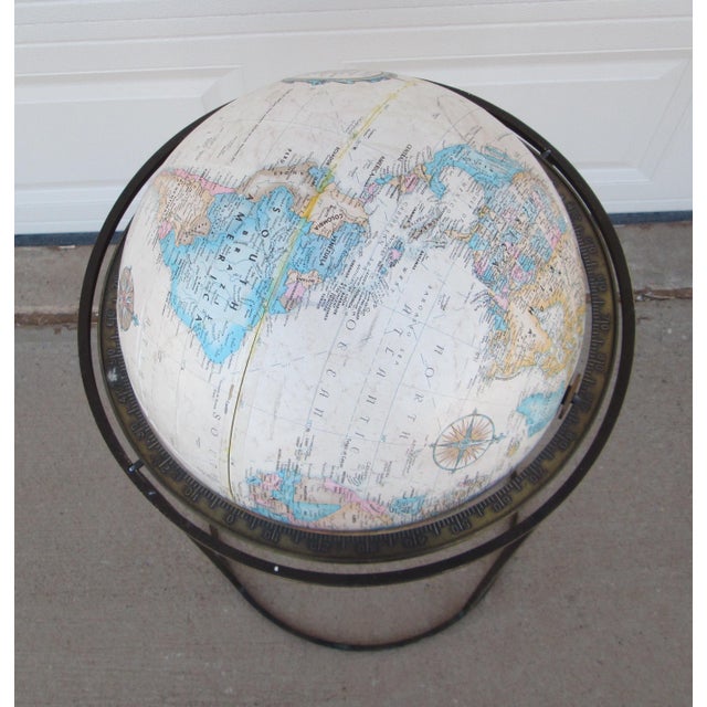 Mid-Century Modern Mid 20th Century Paul McCobb Style Brass Globe For Sale - Image 3 of 12