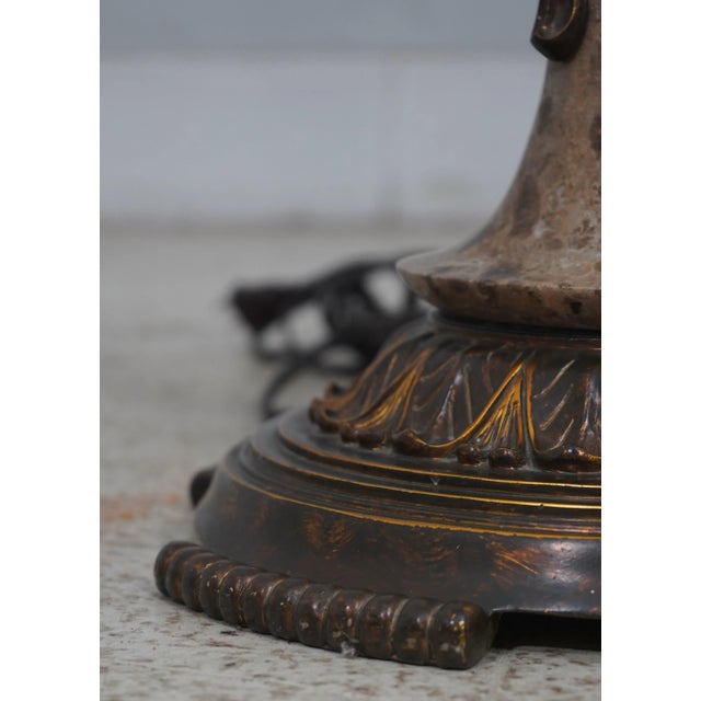 Traditional Nice Decorative Floor Lamp W. Marble Inserts For Sale - Image 3 of 10