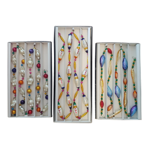 Vintage Christopher Radko Glass Ornament Garlands, 3 Boxed Sets