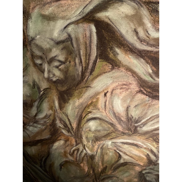 1980s 1989 "Death Knoll Over a Green Forest" Expressionist Figurative Oil Painting by Baron Brandenbur For Sale - Image 5 of 8