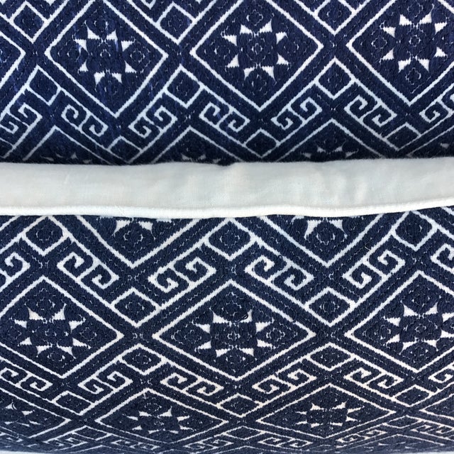 Navy & White Woven Pillows with Stars A Pair Chairish