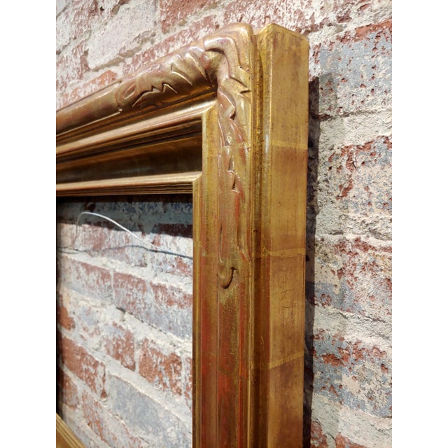 Art Nouveau Style 22 K Gilded Carved Wooden Frame by Vandauren 23x26" For Sale In Los Angeles - Image 6 of 11