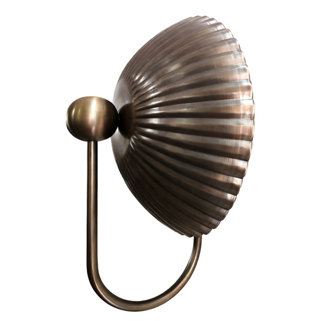 Brass Vintage Brass Wall Sconce Light Fixture, Mid-Century Modern Bedroom or Living Room Wall Lamp, Antique Finish, Unique Home Decor For Sale - Image 8 of 9