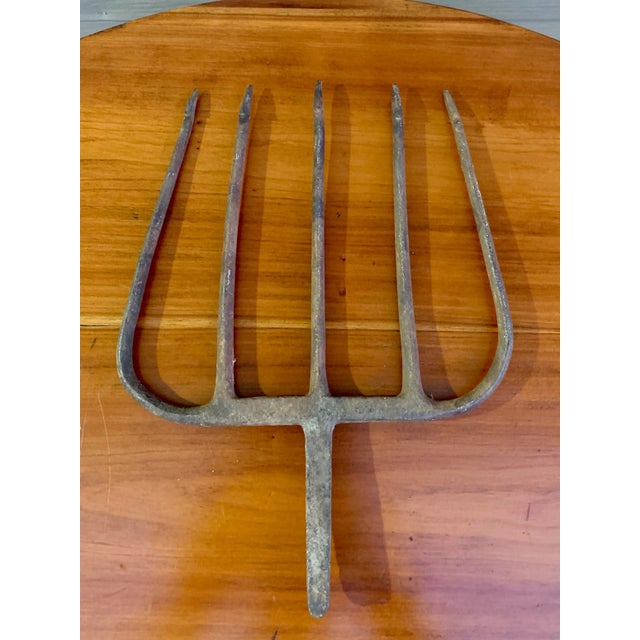 Farmhouse 19th-Century Hand-Forged Five-Prong Iron Fishing Spear For Sale - Image 3 of 10