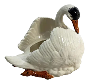 Large Belgian Figurative Swan Planter or Vase