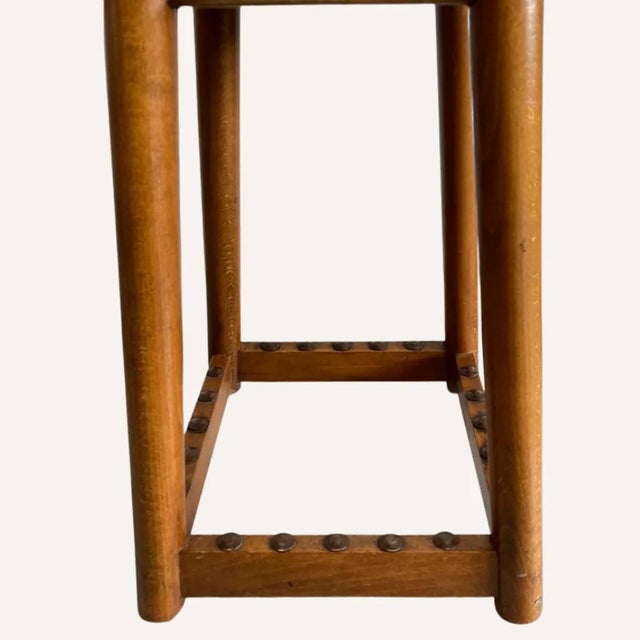 1930s Dutch Art Deco Amsterdam School Stool For Sale - Image 5 of 13