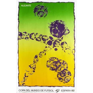 1982 Pierre Alechinsky Football World Cup Original Lithograph Poster