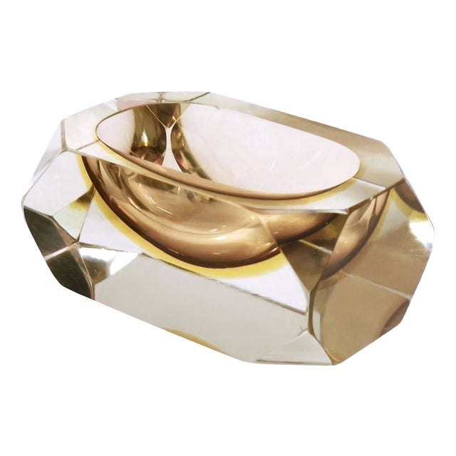 Vintage Murano Sommerso Glass Ashtray by Bucella Cristalli, 1960s For Sale