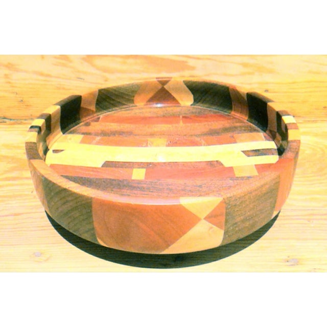 MidCentury Modern Handmade Segmented Wood Accent Bowl Chairish