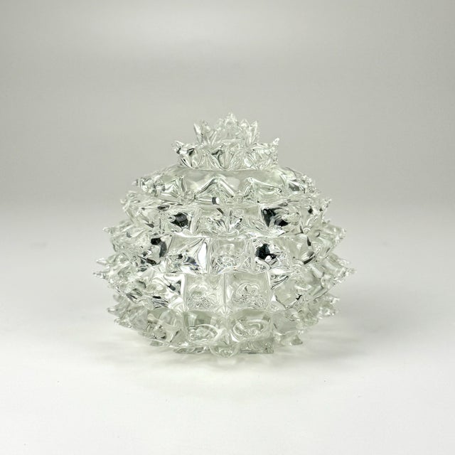 Rostrato and Clear Murano Glass Jewellery Bowl attributed to Ercole Barovier for Barovier & Toso, Italy, 1940s For Sale - Image 11 of 11