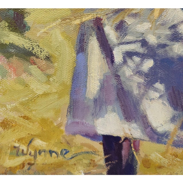 Late 20th Century Vintage Still Life Fruit Pear Grape Pomegranate Impressionist Painting Gold For Sale - Image 5 of 8