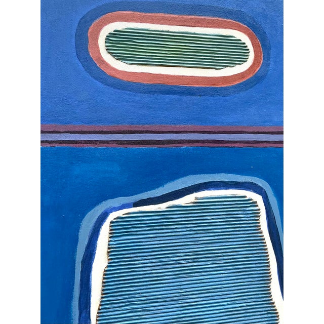 Textile Vintage Aboriginal Mixed Media Abstract on Canvas For Sale - Image 7 of 12