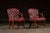 Traditional Late 20th Century Pair of Tufted Leather Round-Back Dining Chairs in Burgundy For Sale - Image 3 of 12