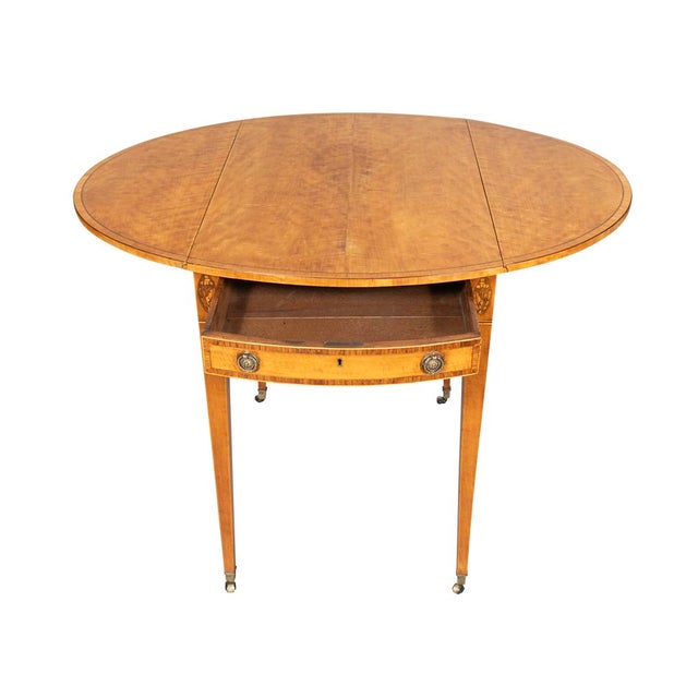 Wood George III Satinwood Pembroke Table For Sale - Image 7 of 9