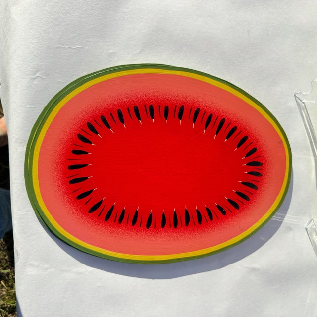 Lacquered Wood Watermelon Placemats With Rubberized Bottoms- Set of 4 For Sale In Columbia, SC - Image 6 of 10